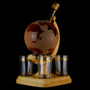 World Globe Whisky Decanter With Four Glasses