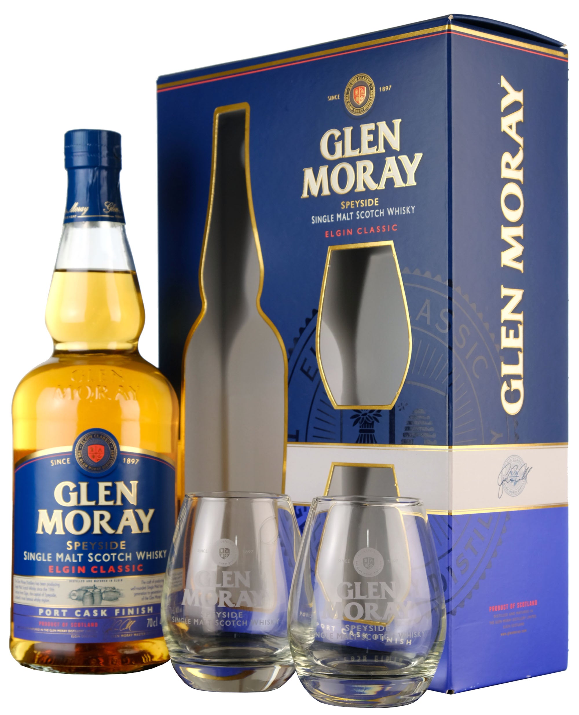 Glen Moray Classic Port Cask Finish Glass Pack