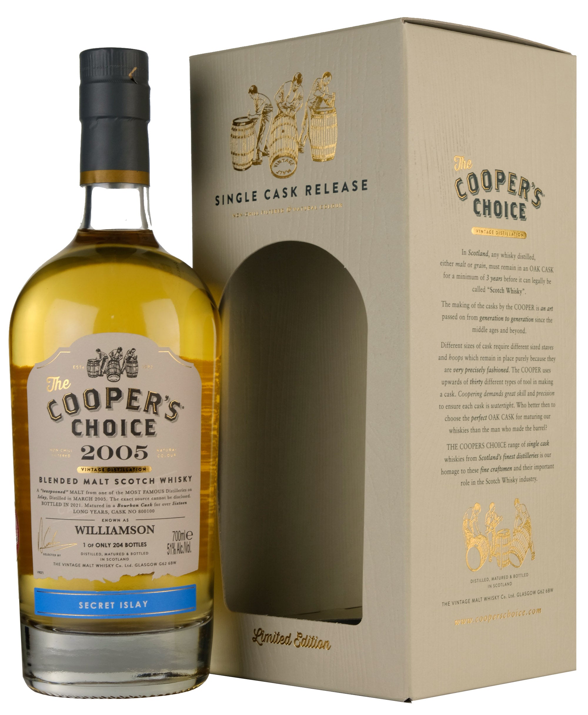 Williamson 2005-2021 | 16 Year Old Cooper's Choice Single Cask #800100