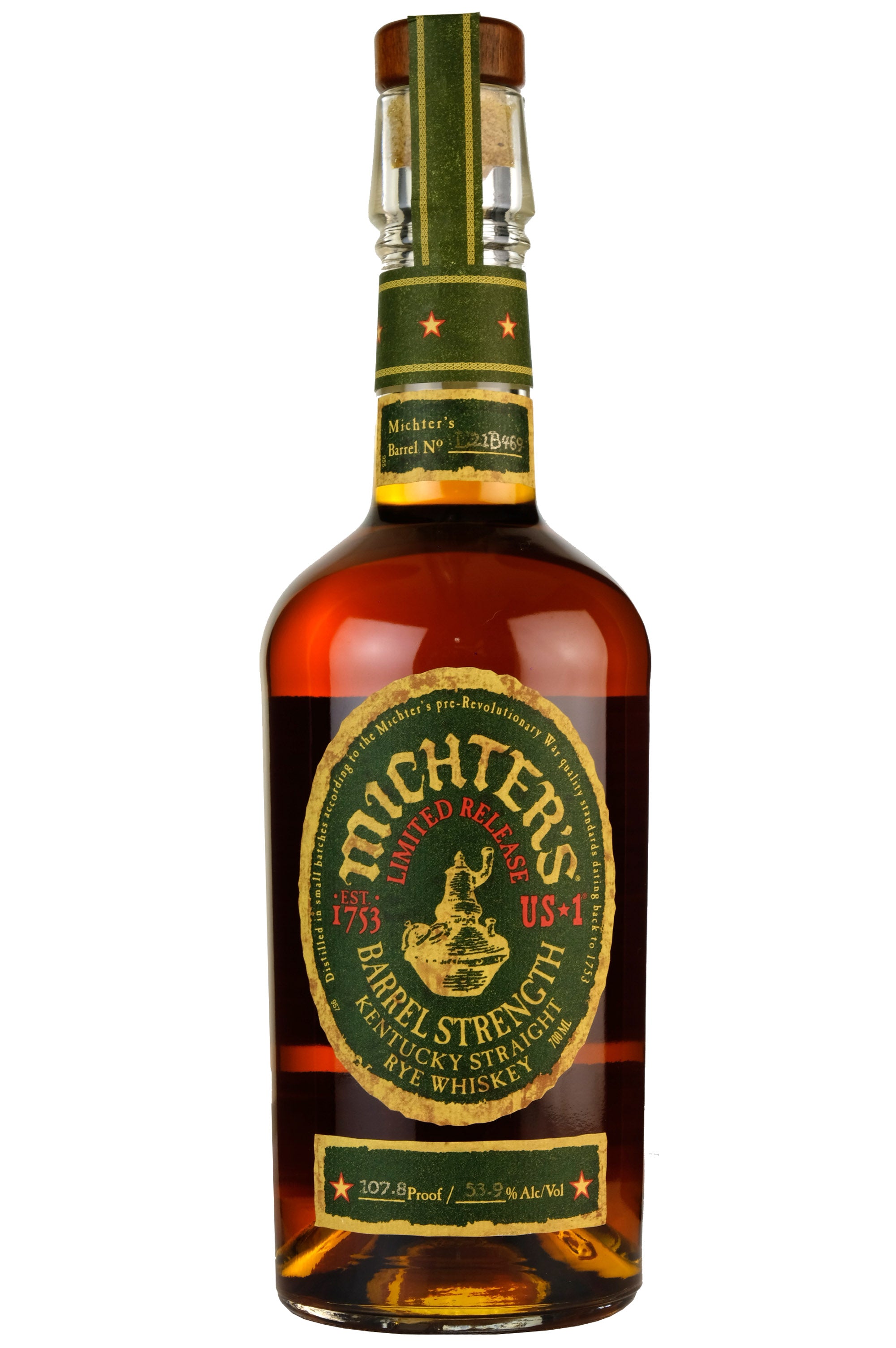 Michter's US*1 Barrel Strength Rye Single Barrel L21B469 Bottled 2021