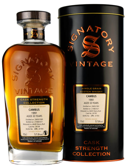 Cambus 1991-2021 | 30 Year Old Signatory Vintage Cask 34108