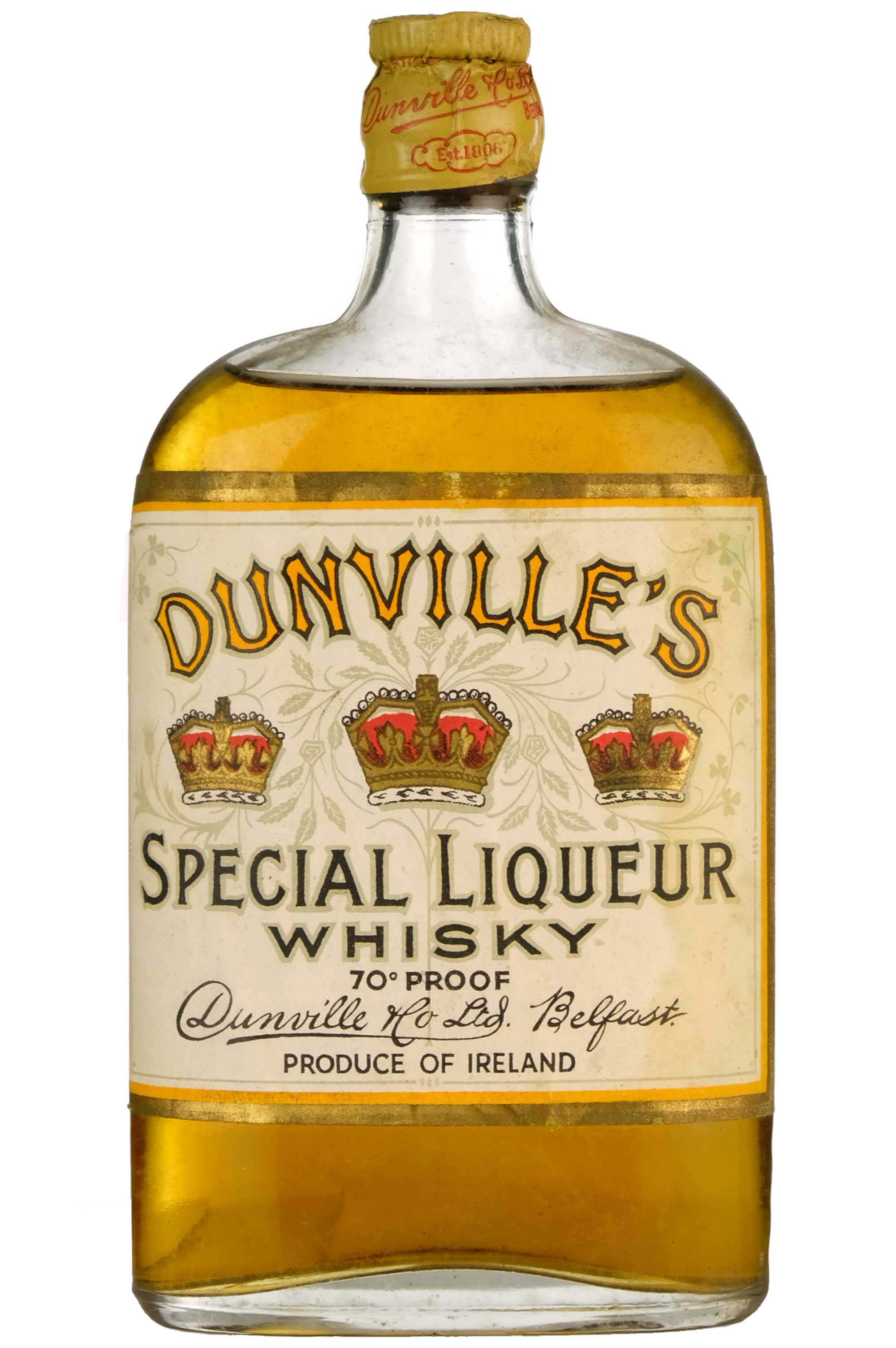 Dunvilles Three Crowns Rotation 1948 Half Bottle