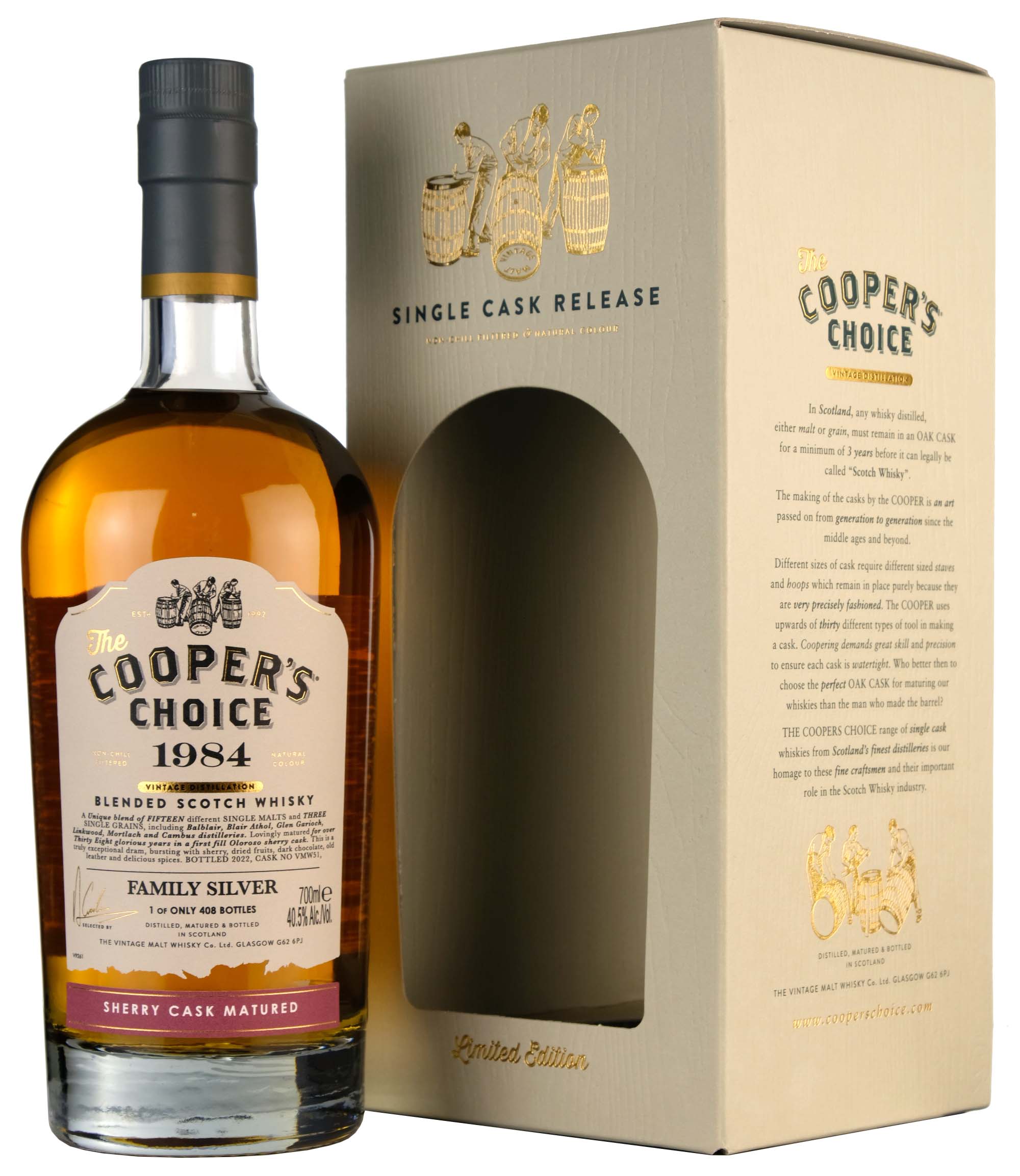 Family Silver 1984-2022 | 38 Year Old Coopers Choice Single Cask VMW51