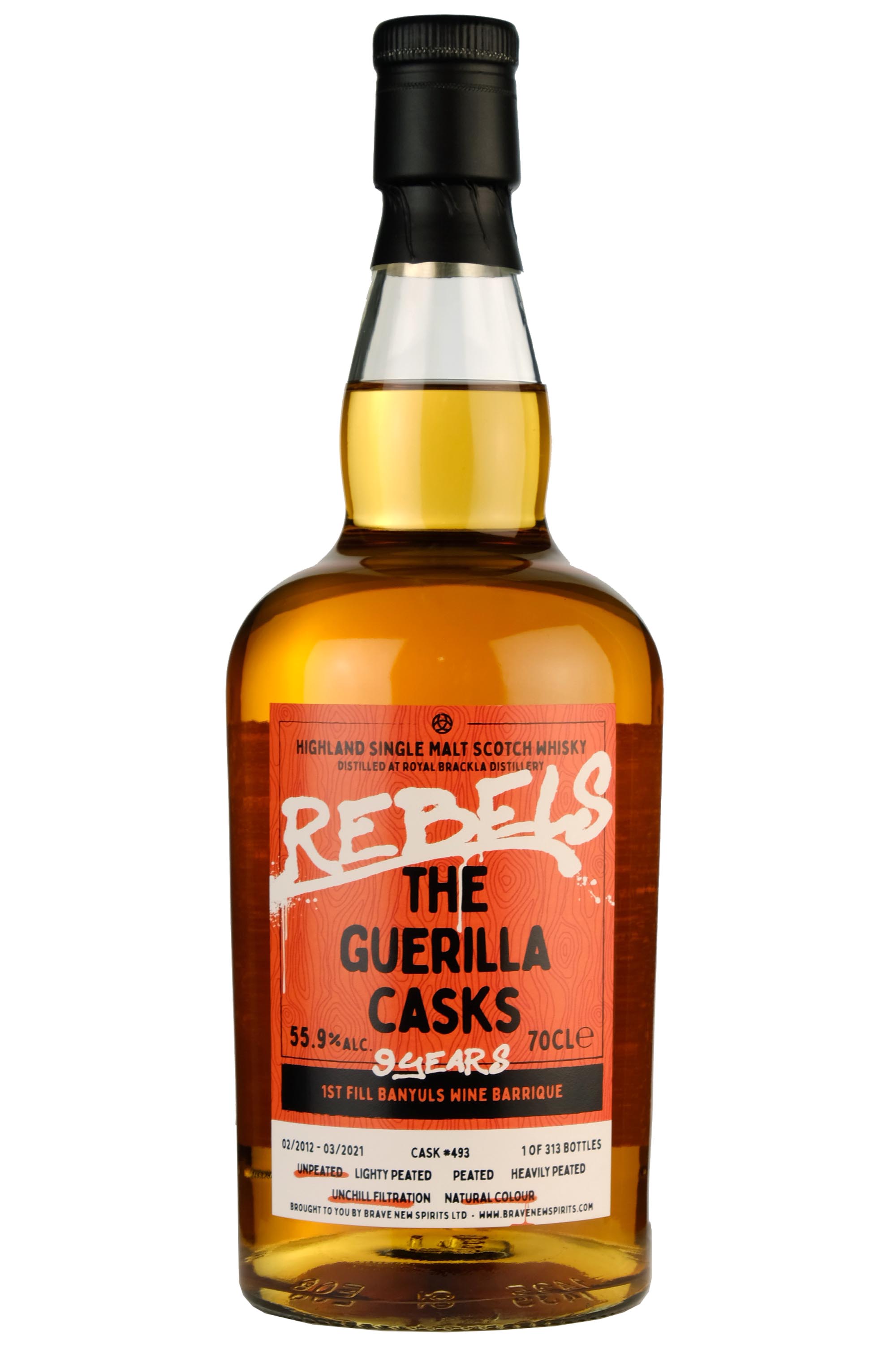 Royal Brackla 2012-2021 | 9 Year Old Brave New Spirits Rebels The Guerilla Casks
