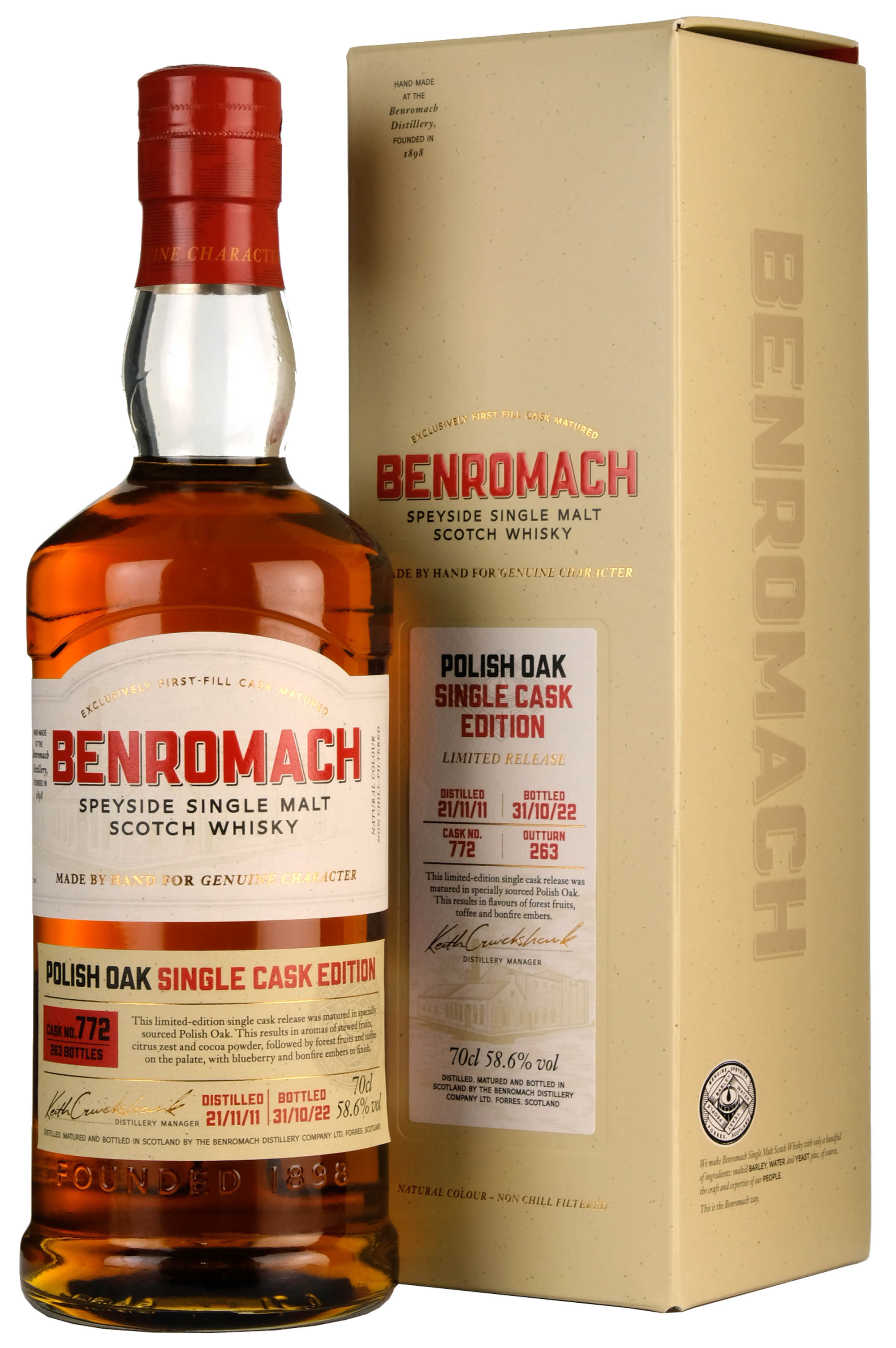 Benromach 2011-2022 | 10 Year Old Single Cask 772 | Polish Oak