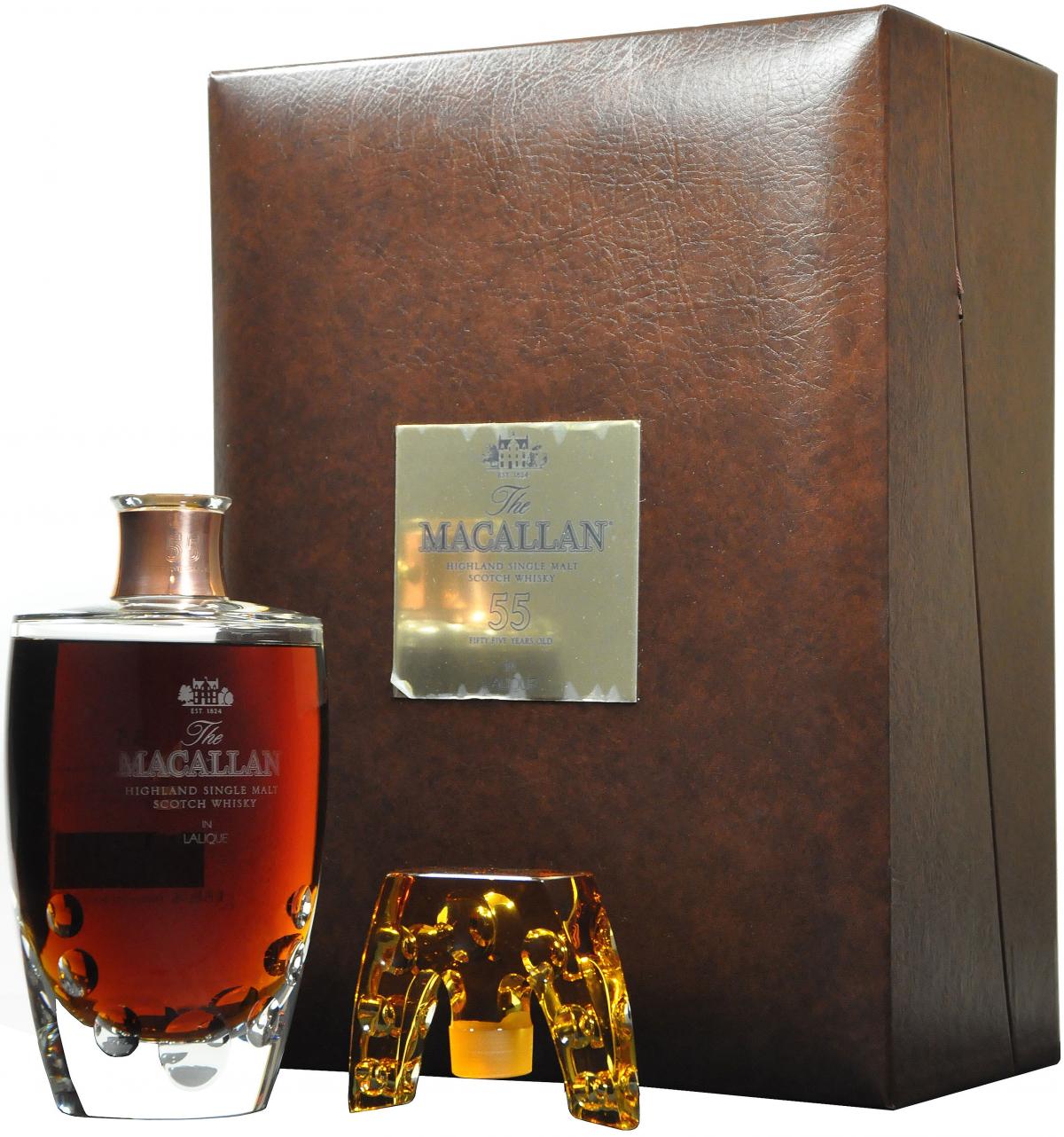 macallan 55 year old lalique decanter, first release, speyside single malt scotch whisky