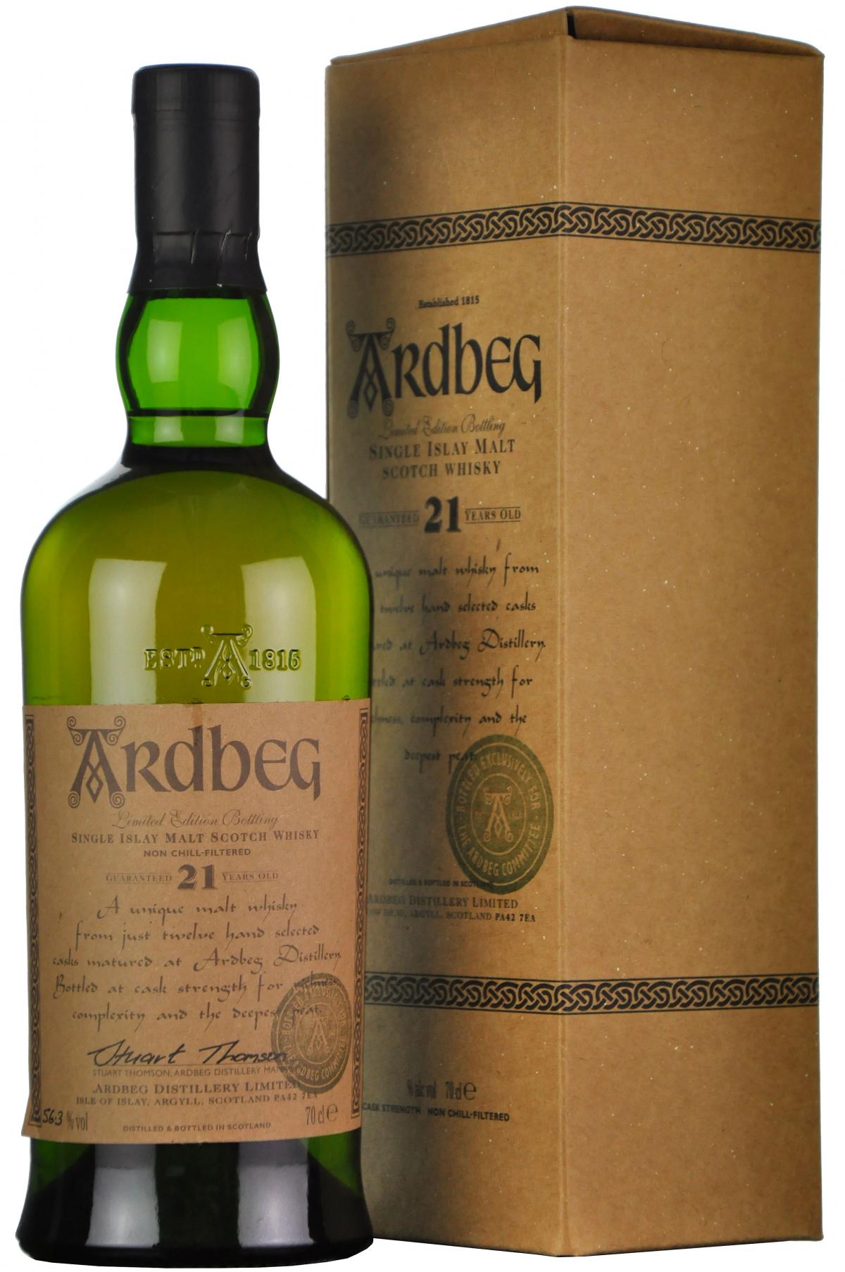 Ardbeg 21 Year Old Committee Release 2001