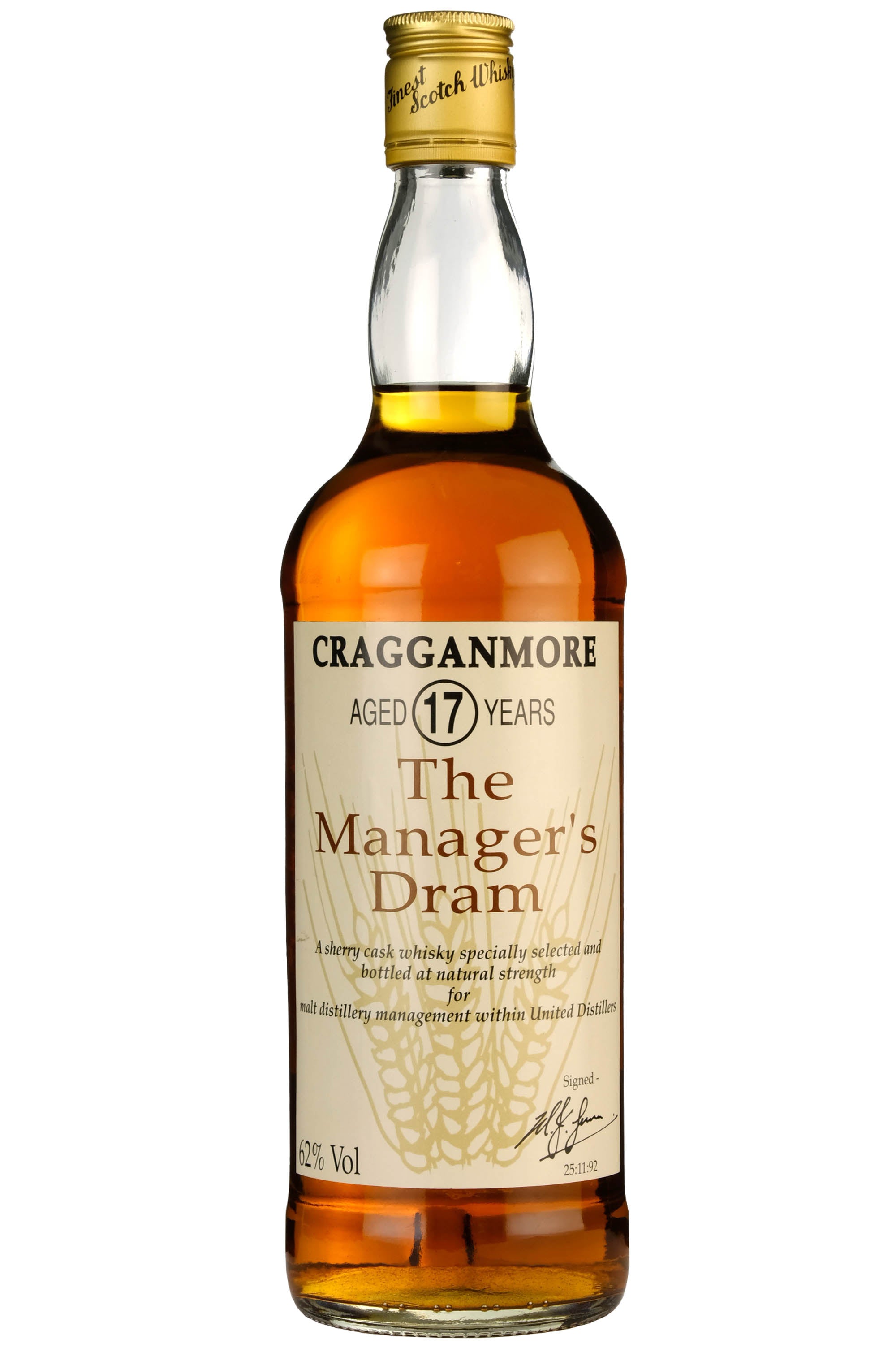 Cragganmore 17 Year Old The Manager's Dram | 1992 Release
