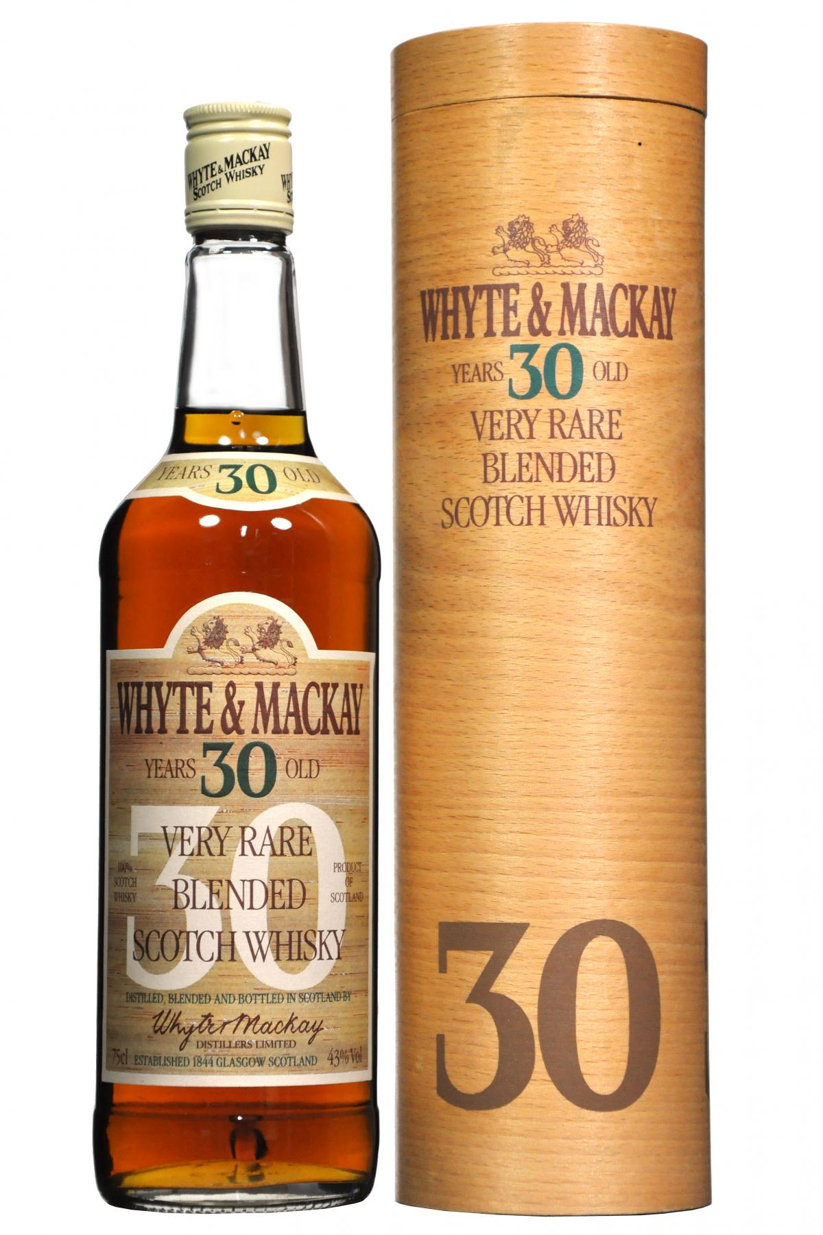 whyte and mackay 30 year old blended scotch whisky whiskey