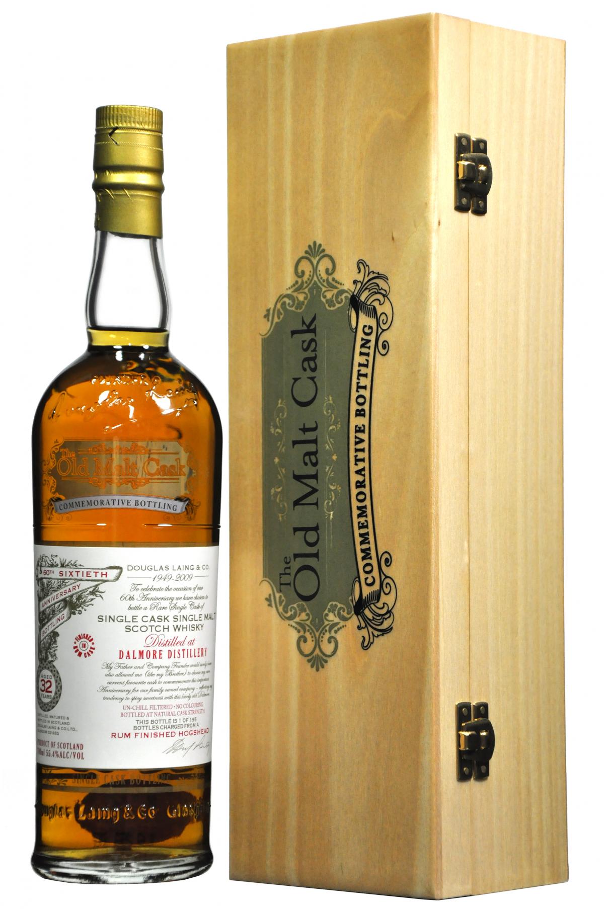 dalmore 1976-2009 32 year old, douglas laing 60th anniversary, highland single malt scotch whisky