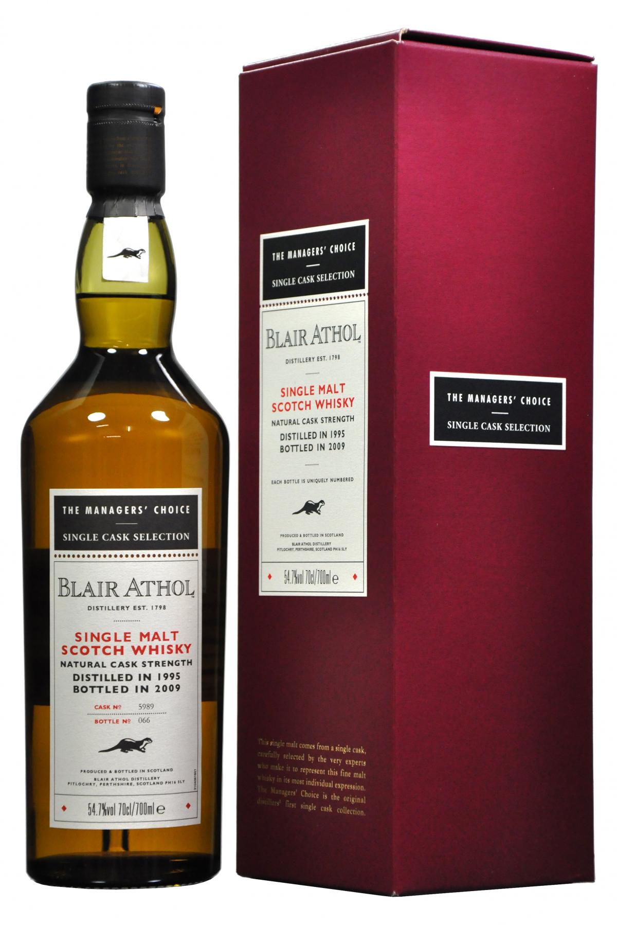 blair athol, 1995, managers, choice, highland, single, malt, scotch, whisky, whiskey