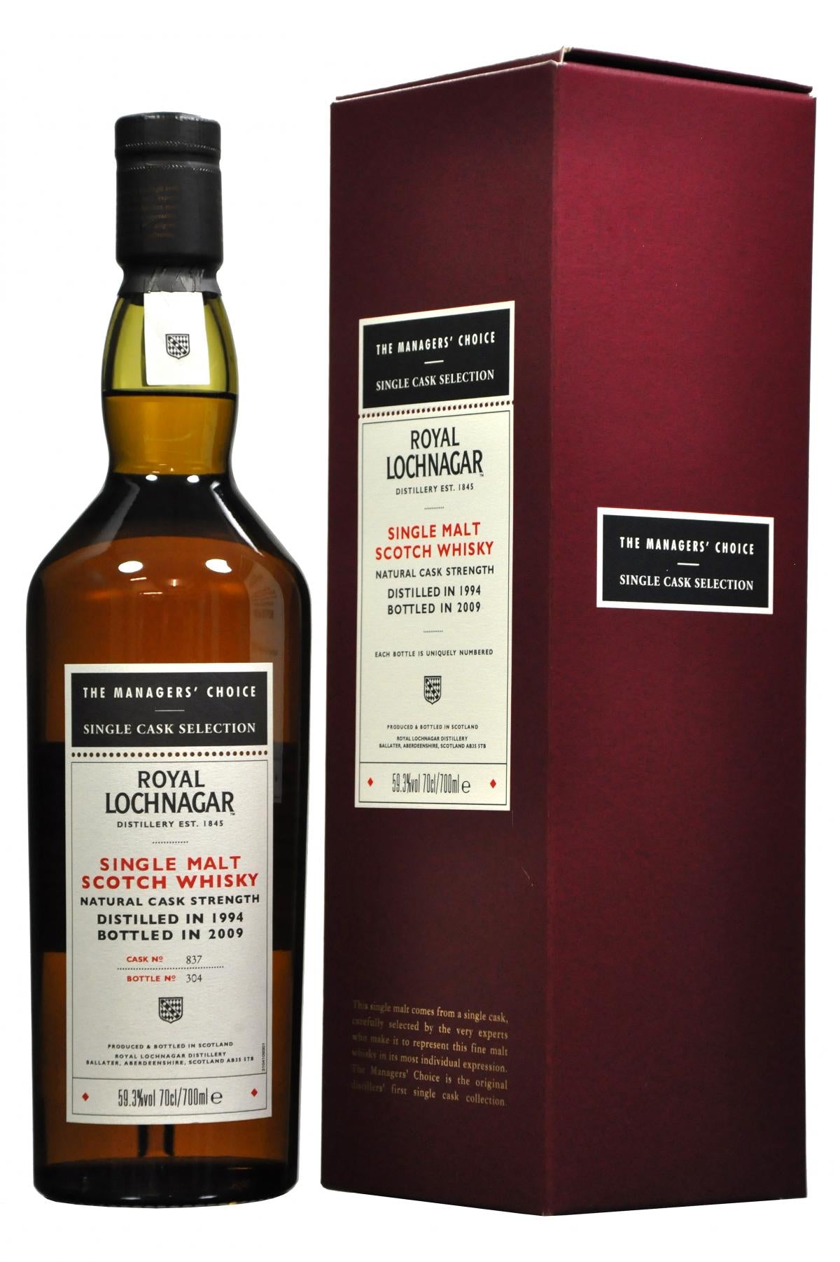 Royal Lochnagar 1994-2009 | Managers' Choice | Cask 837