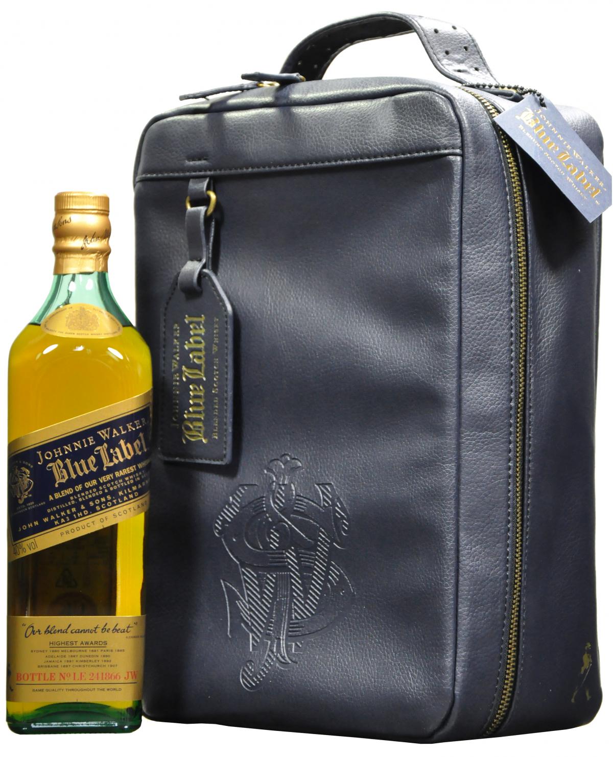 johnnie, walker, blue, label, travel, bag, blended, whisky, whiskey
