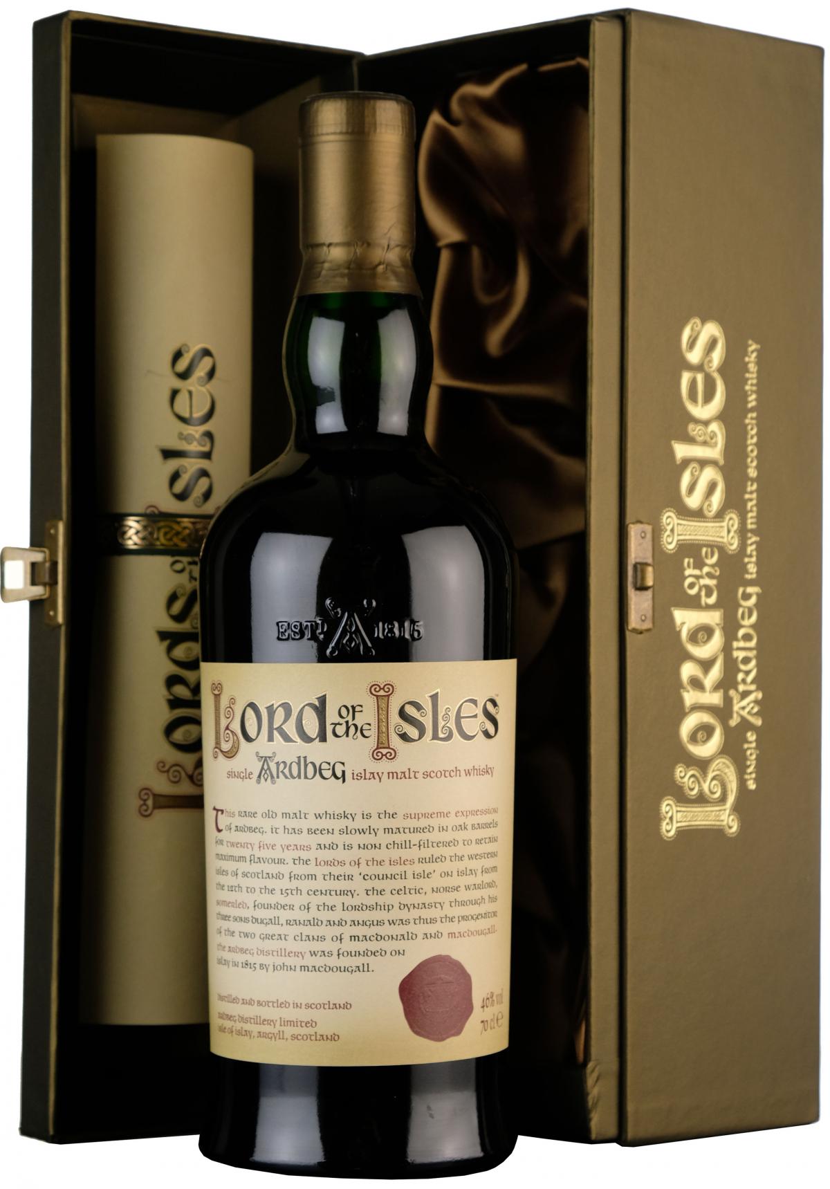 ardbeg, lord, of, the, isles, 25, year, old, bottled, 2002, islay, single, malt, scotch, whisky, whiskey