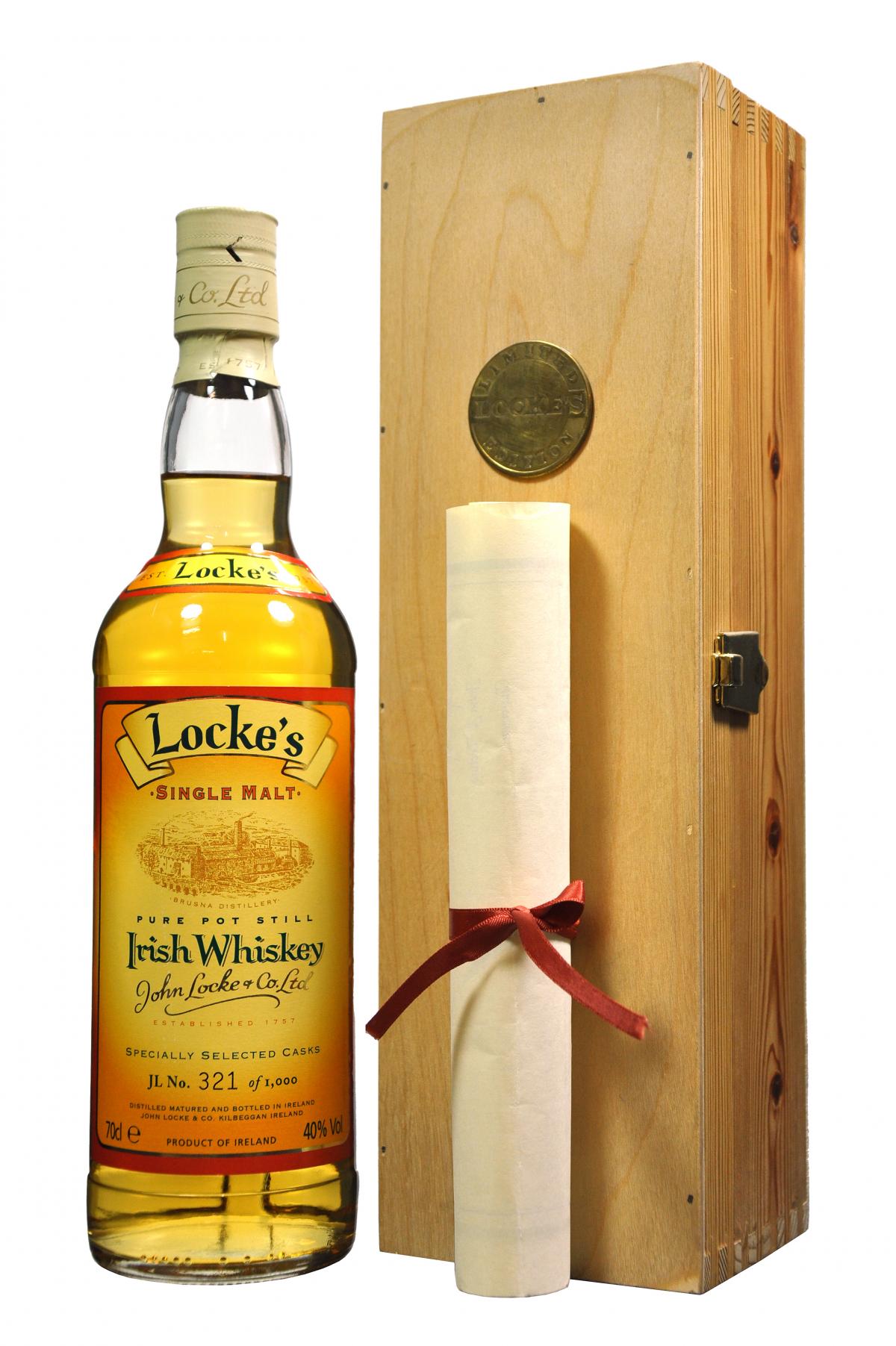 lockes, limited, edition, irish, single, malt, whisky, whiskey