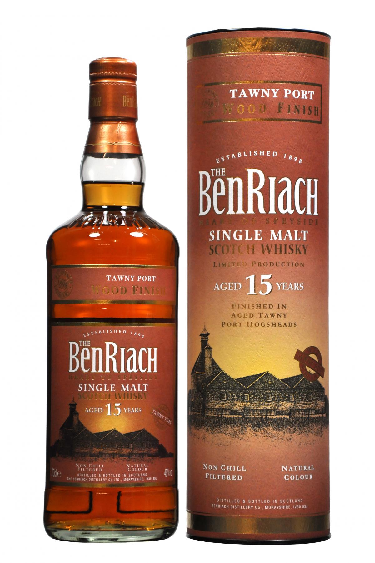 benriach, 15, year, old, tawny, port, wood, finish, speyside, single, malt, scotch, whisky, whiskey