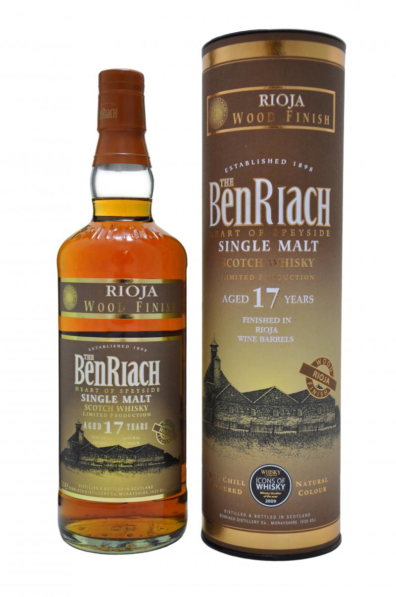 benriach 17 year old, rioja finish, single speyside scotch malt whisky, whiskey
