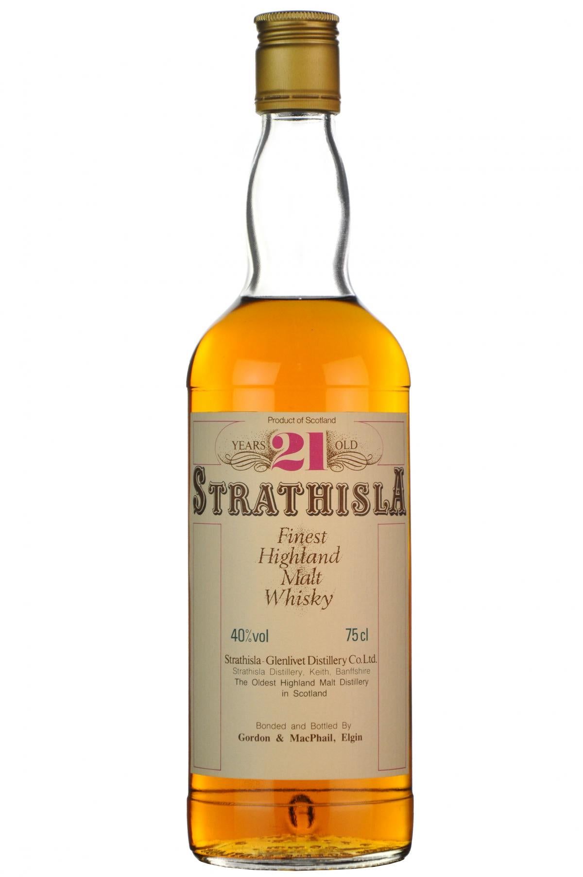 strathisla, 21, year, old, gordon, and, macphail, speyside, single, malt, scotch, whisky, whiskey