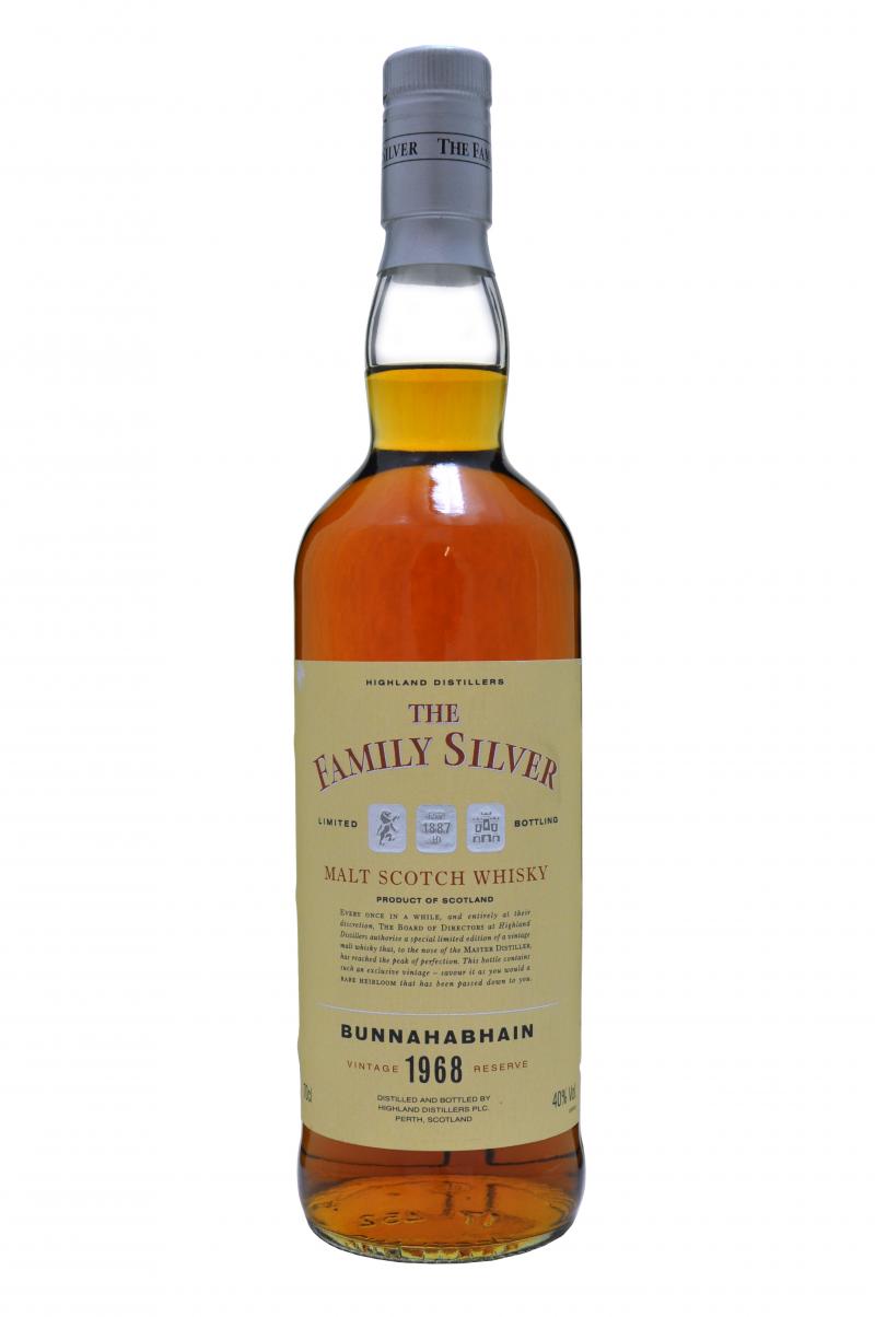 bunnahabhain distilled 1968 the family silver, islay single malt scotch whisky whiskey