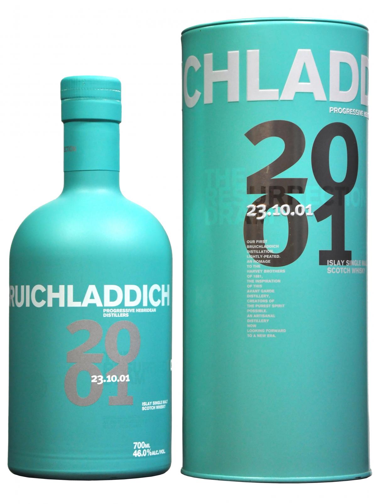 bruichladdich distilled 2001, islay single malt scotch whisky whiskey