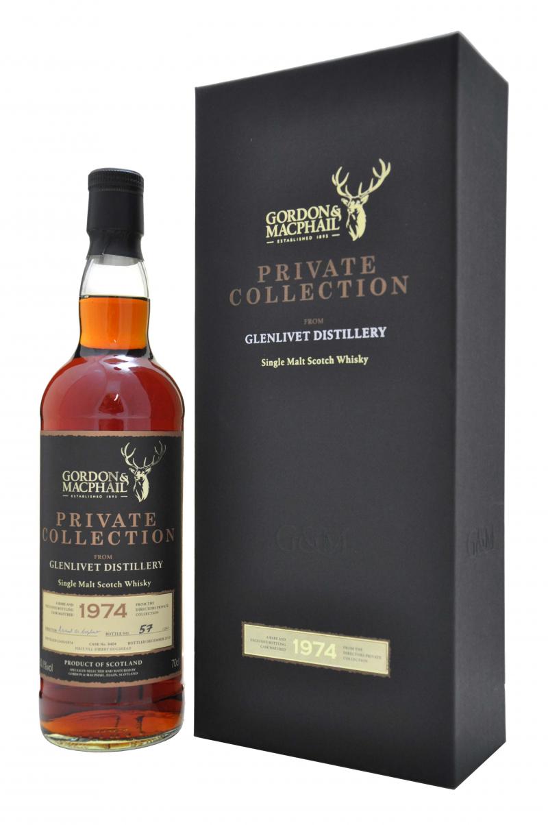 glenlivet distilled 1974, bottled 2010, private collection from gordon and macphail, speyside single malt scotch whisky whiskey