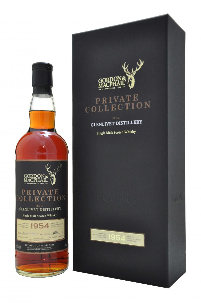 glenlivet distilled 1954, bottled 2012, private collection from gordon and macphail, speyside,single malt scotch whisky whiskey