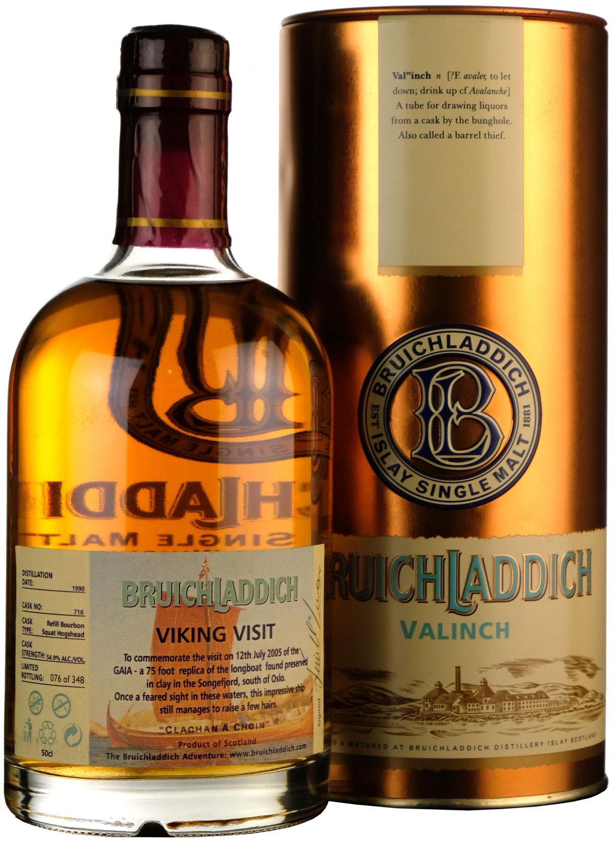 Bruichladdich 1990 Viking Visit Valinch Single Cask 716