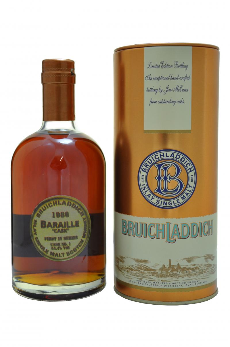 bruichladdich distilled 1986 baraille owners cask valinch, islay single malt scotch whisky whiskey