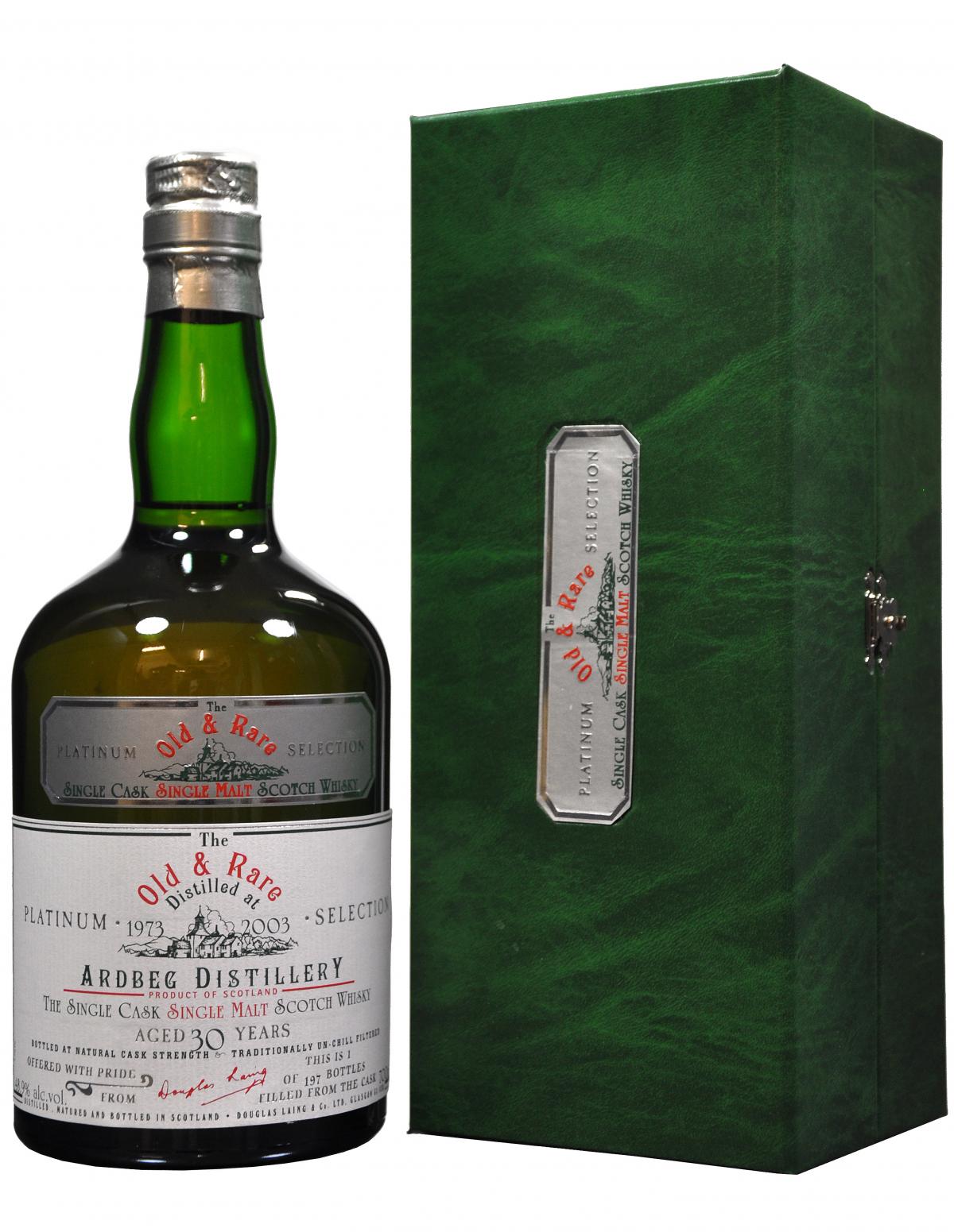 ardbeg, 1973, 30, year, old, douglas, laing, old, and, rare, islay, single, malt, scotch, whisky, whiskey