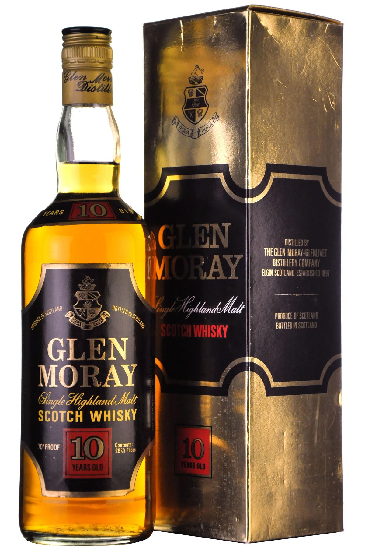 glen moray 10 year old 70 proof speyside single malt scotch whisky whiskey
