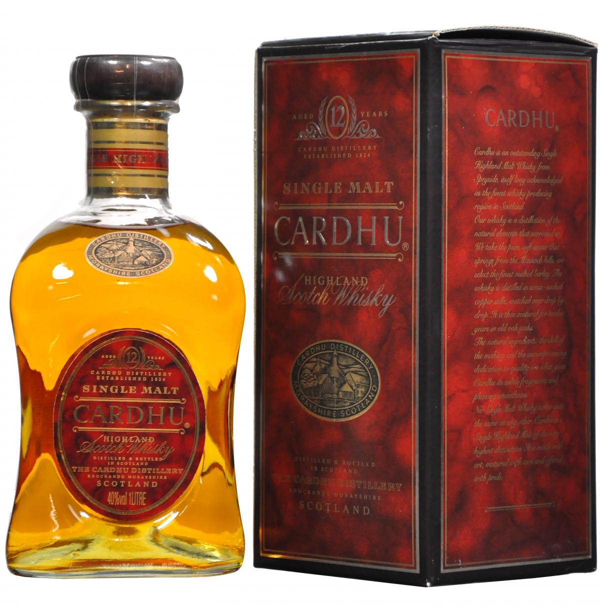 cardhu 12 year old 1 litre, speyside single malt scotch whisky