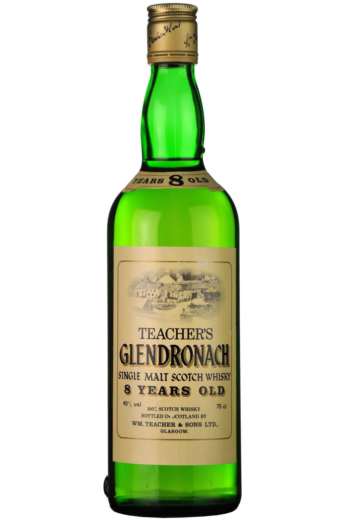 teachers glendronach 8 year old, 75cl speyside single malt scotch whisky, whiskey