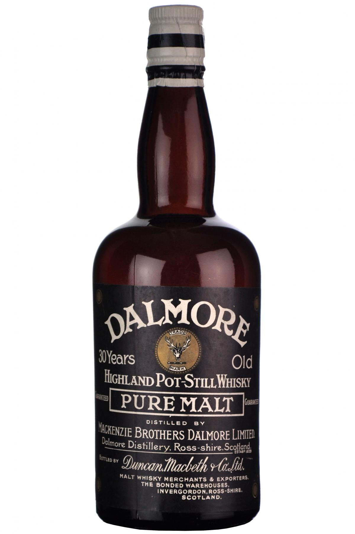dalmore 30 year old bottled by duncan macbeth co. ltd, highland single malt scotch whisky whiskey