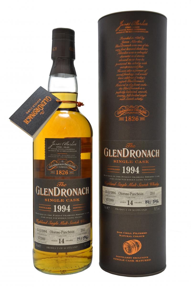 glendronach 1994 14 year old, bottled 2009 cask number 2311, speyside single malt scotch, whisky, whiskey
