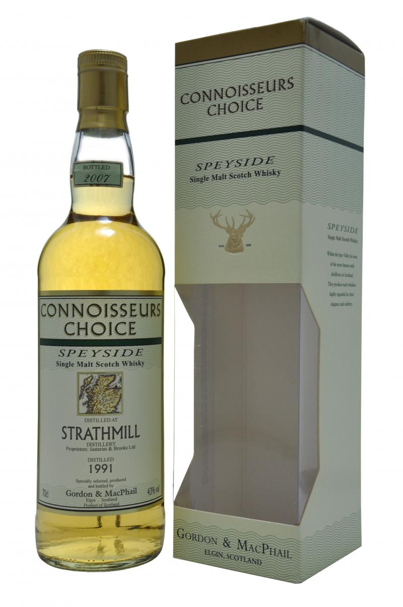 strathmill 1991 connoisseurs choice, gordon and macphail, speyside single malt scotch whisky, whiskey
