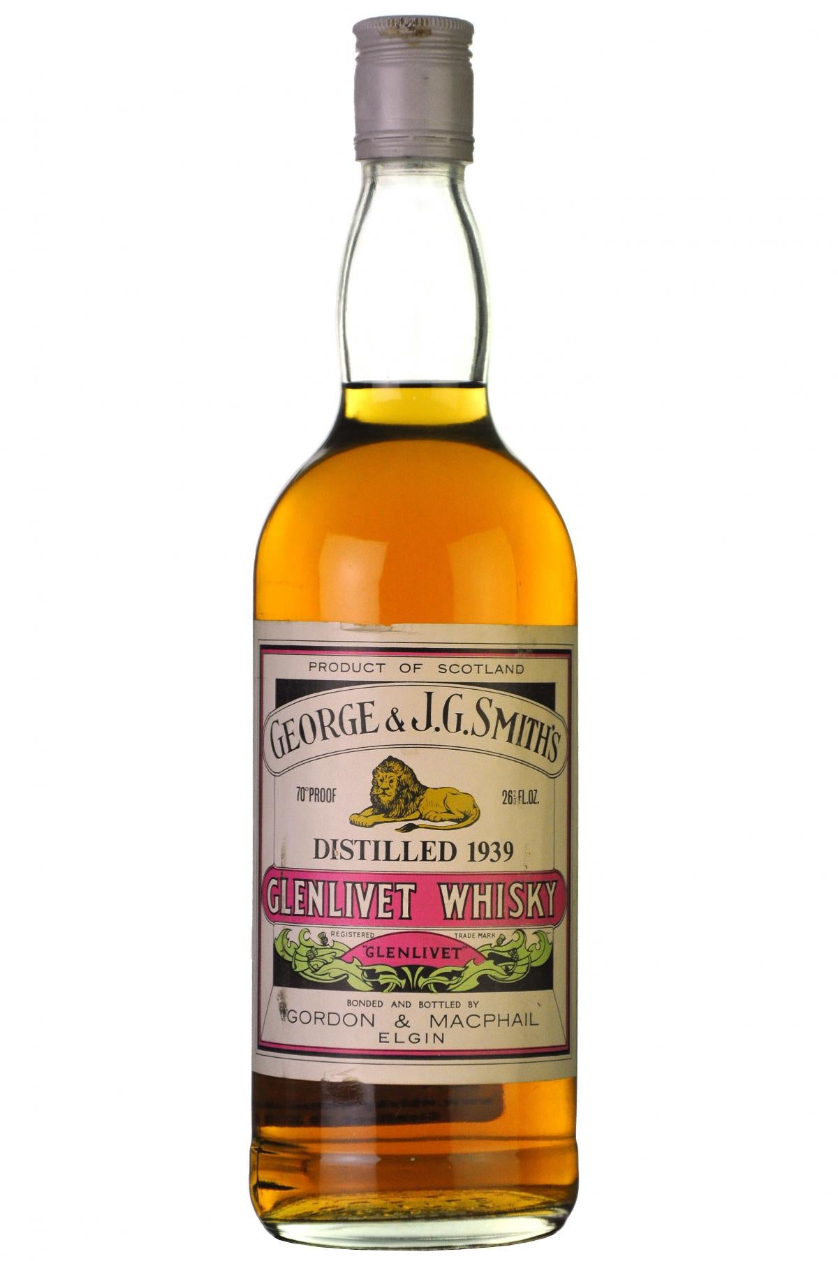 glenlivet 1939, bottled 1970, gordon and macphail, george and smith's, single malt, scotch, whisky, whiskey