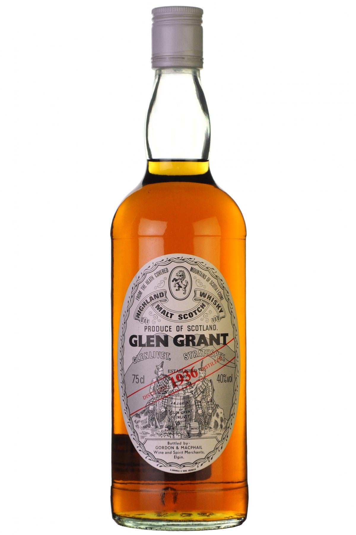 glen grant distilled 1936, bottled by gordon and macphail speyside single malt scotch whisky whiskey