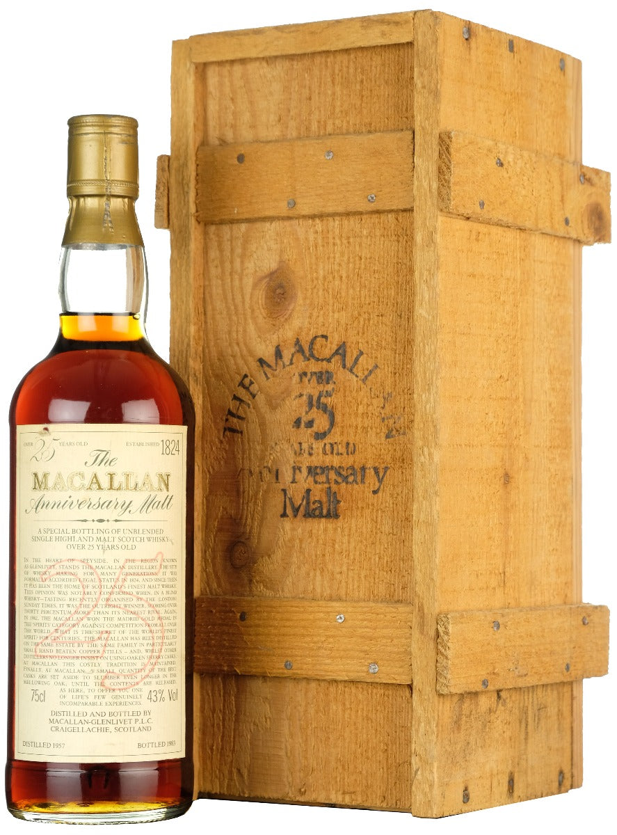 macallan 1957-1983, 25 year old anniversary malt, speyside single malt scotch whisky
