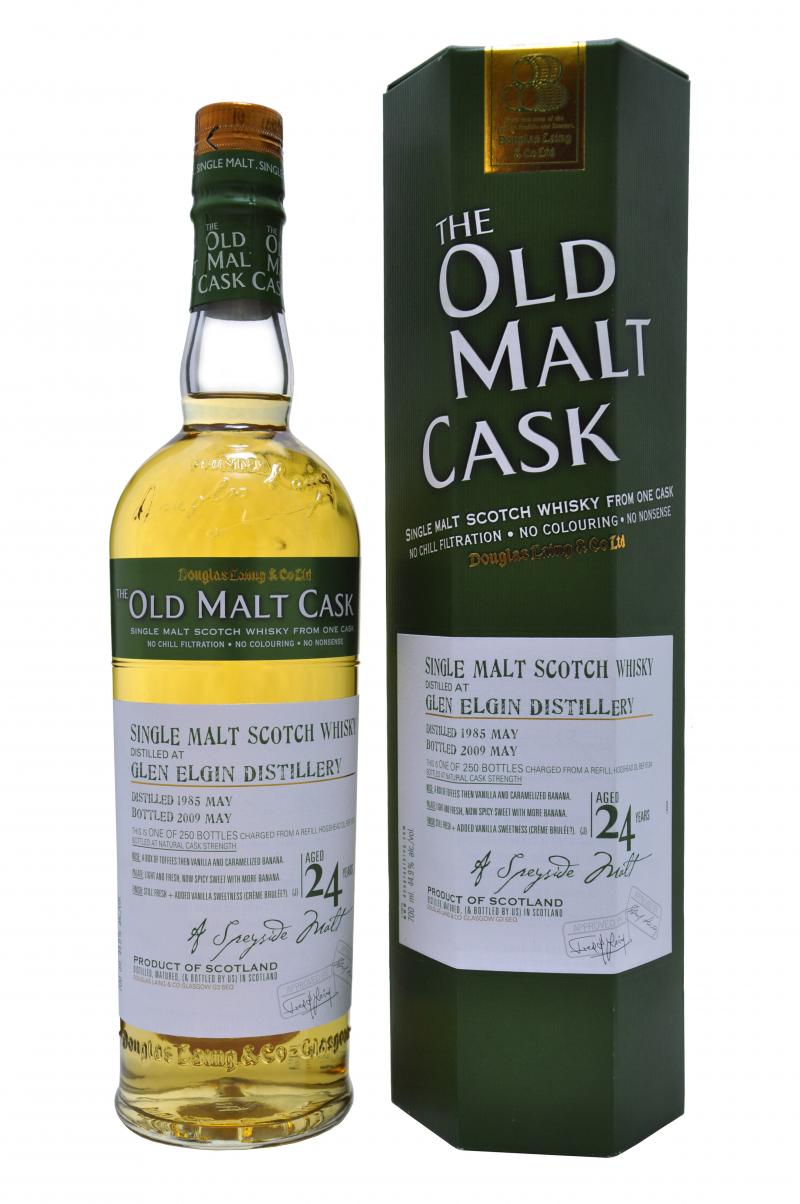 glen, elgin, 1985, 24, year, old, bottled, may, 2009, cask, number, 5124, refill, hogshead, douglas, laing, old, malt, cask, speyside, single, malt, scotch, whisky, whiskey