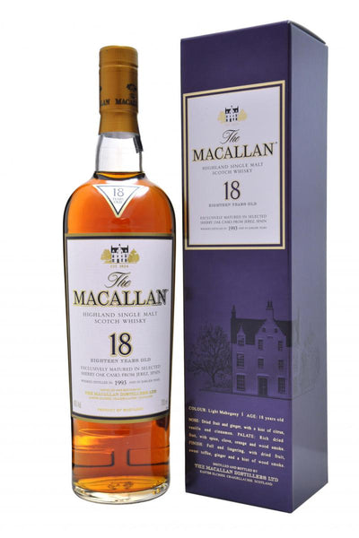 Macallan 1993 - 18 Year Old - Sherry OakÂ - Whisky Online Shop