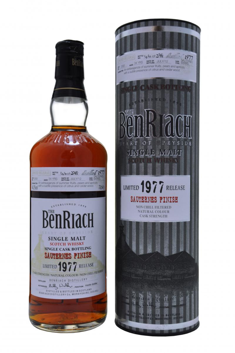 benriach distilled 1977 bottled 2012, 34 year old, speyside single malt scotch whisky, whiskey