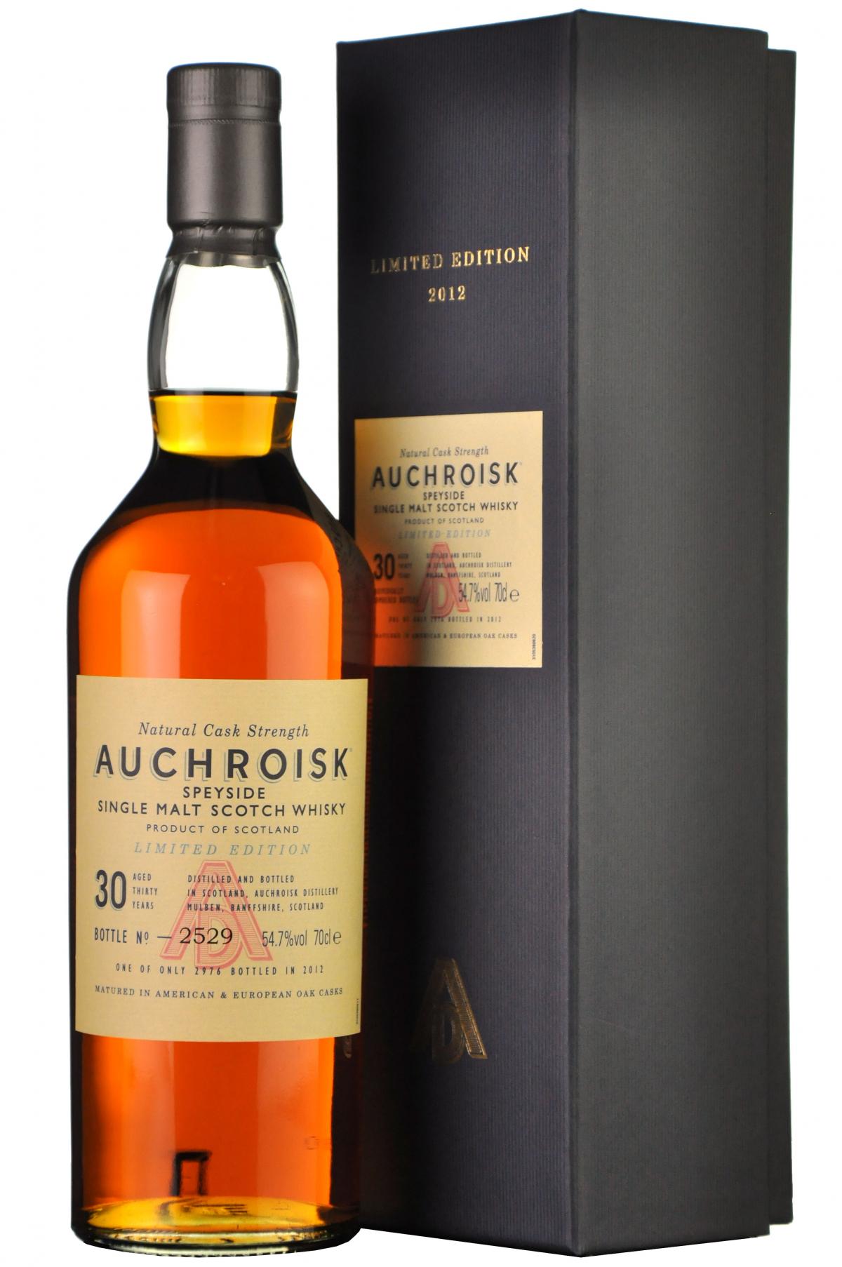 auchroisk 30 year old, bottled 2012, limited edition, speyside single malt, scotch whisky, whiskey