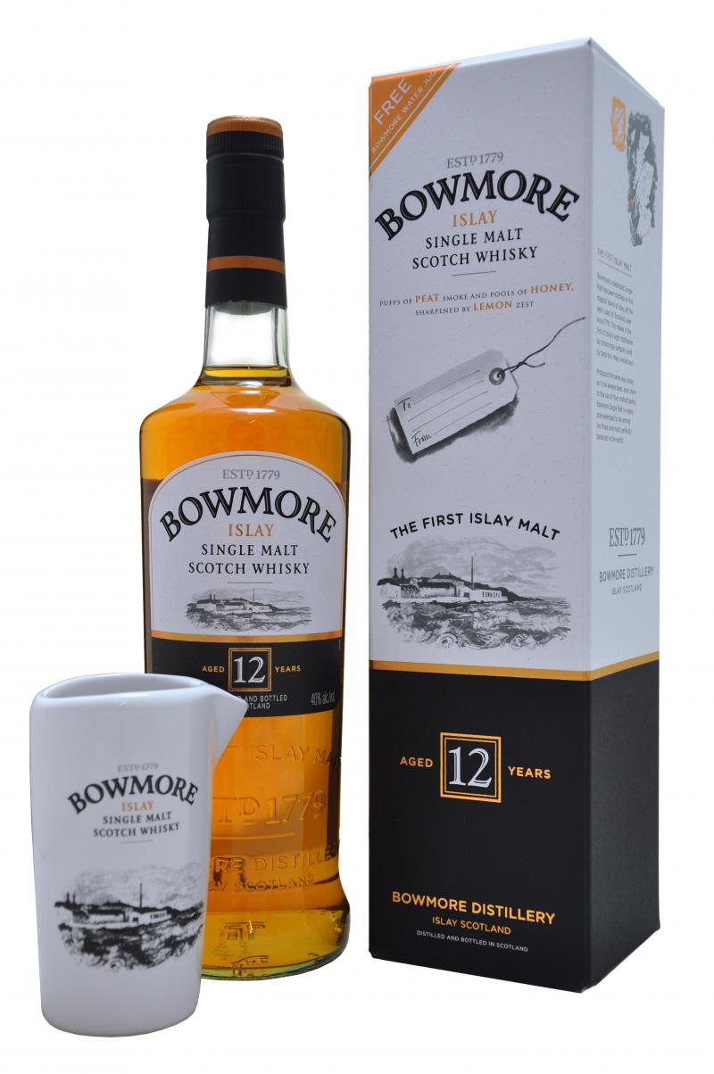 bowmore 12 year old, single malt scotch whisky, whiskey