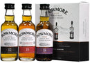 bowmore 5cl miniature gift pack, 12 year old 15 year old 18 year old, islay single malt scotch whisky whiskey