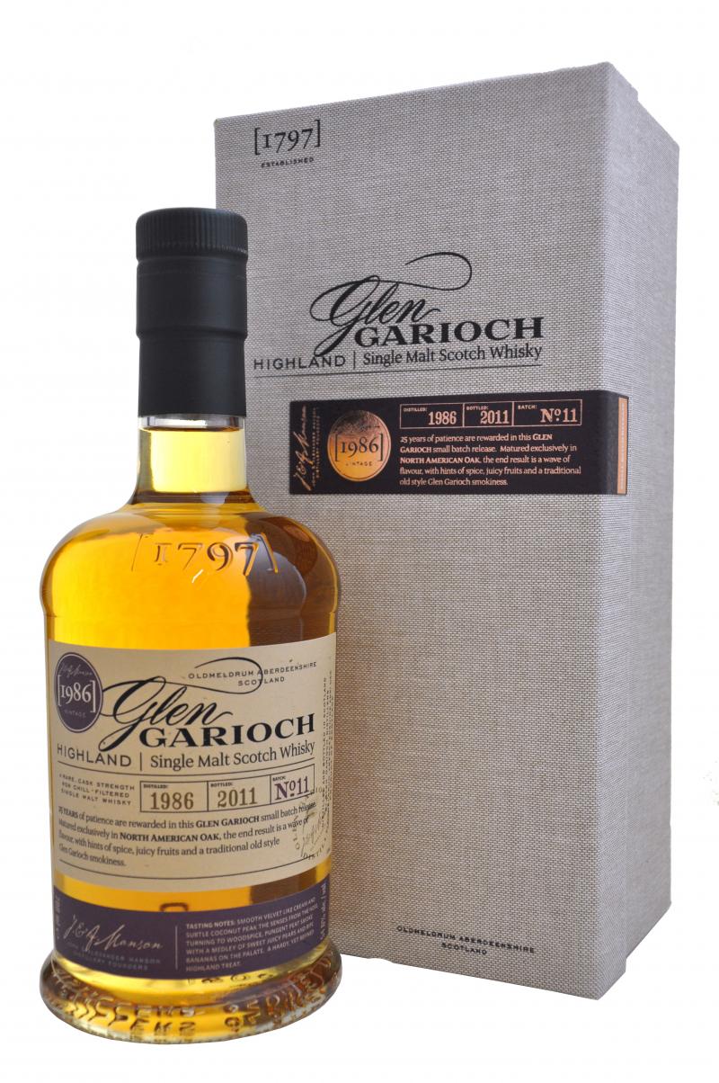glen garioch distilled 1986 bottled 2011, 25 year old batch 11 highland single malt scotch whisky whiskey