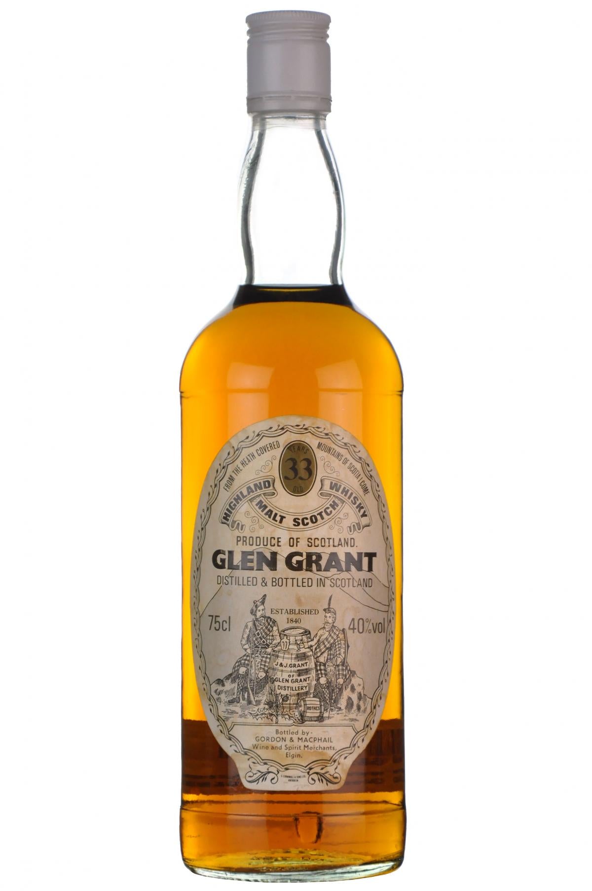 glen grant 33 year old gordon and macphail speyside single malt scotch whisky whiskey
