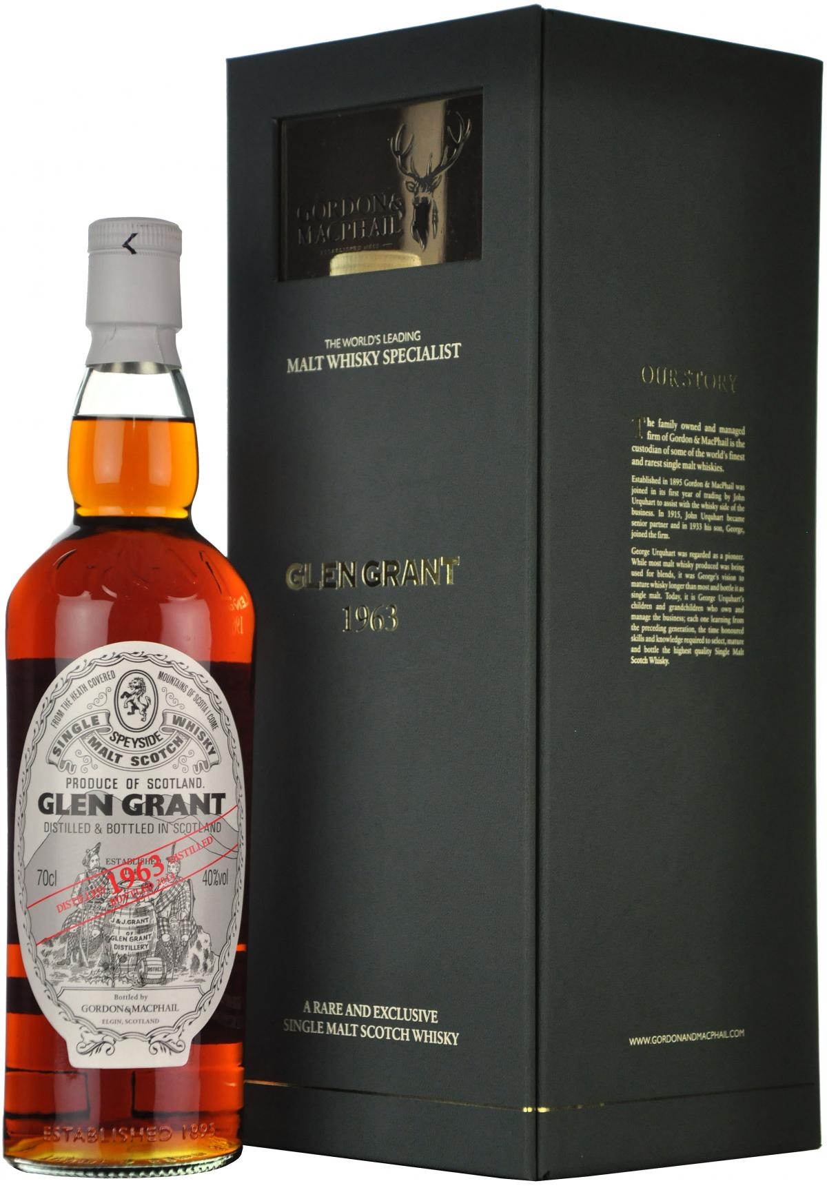 glen grant distilled 1963 gordon and macphail speyside single malt scotch whisky whiskey