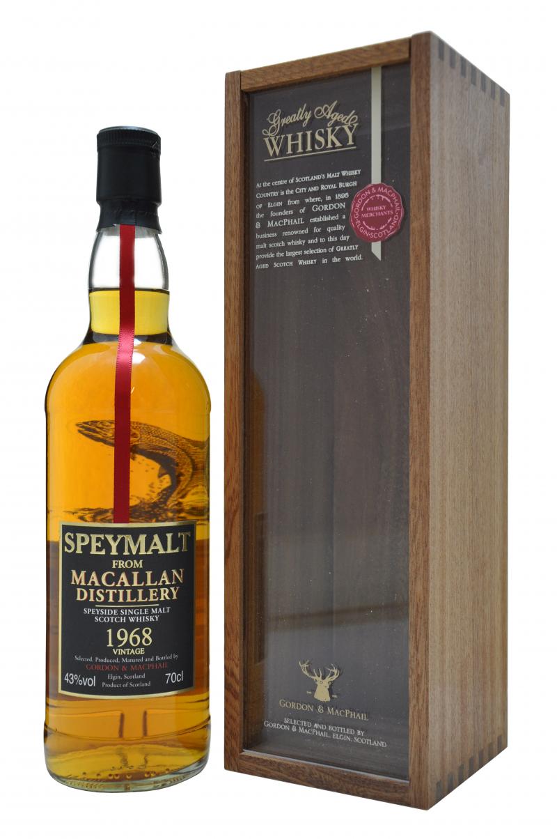 macallan distilled 1968 bottled by gordon and macphail speymalt speyside single malt scotch whisky whiskey