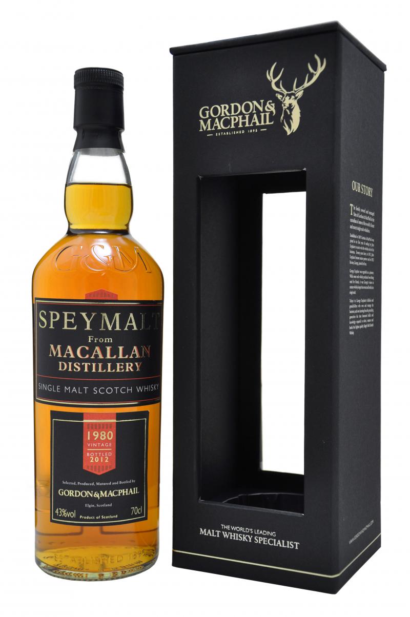 macallan distilled 1980 bottled 2012 by gordon and macphail speymalt speyside single malt scotch whisky whiskey