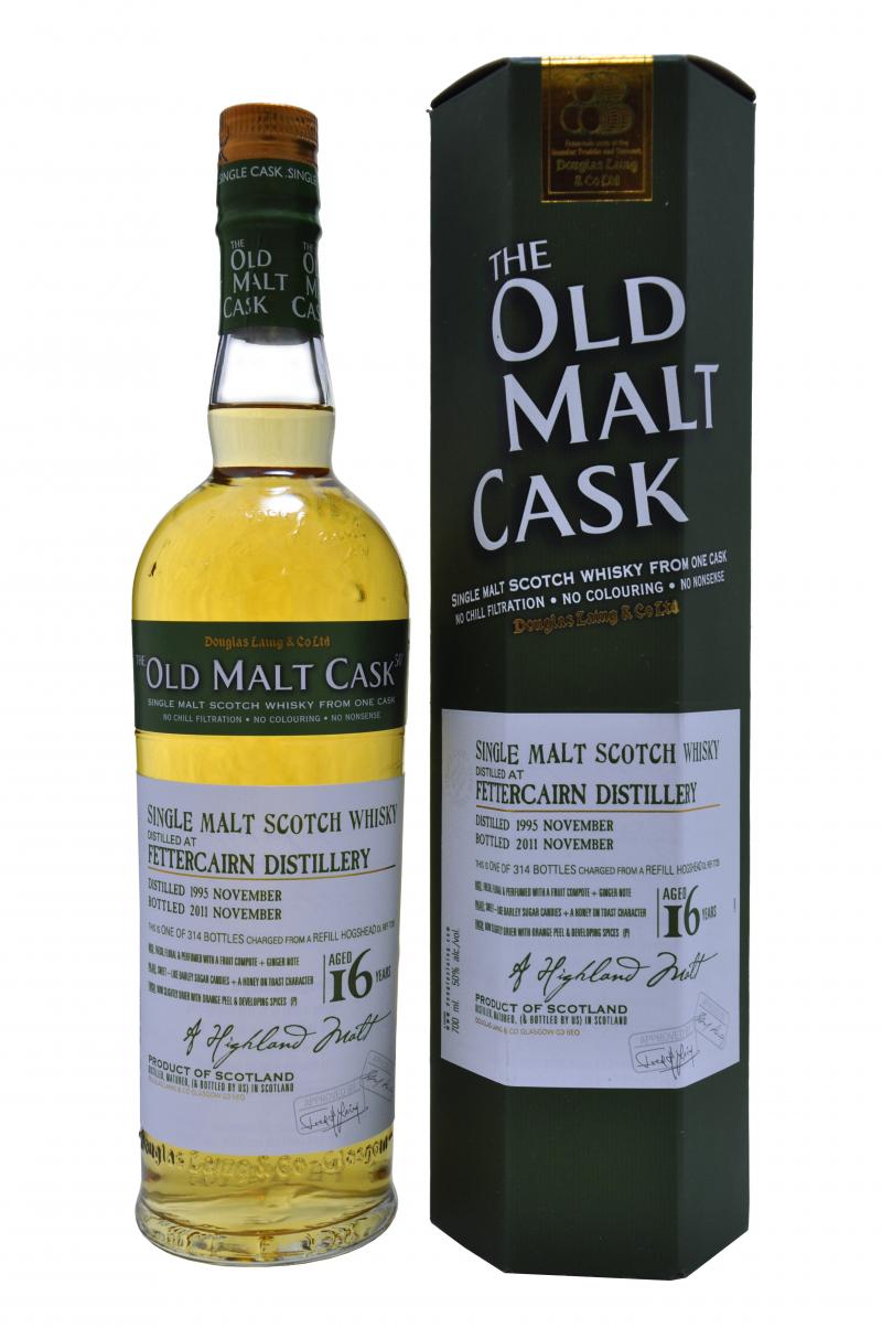fettercairn distilled 1995. bottled 2011, 16 year old bottled by douglas laing old malt cask highland single malt scotch whisky whiskey